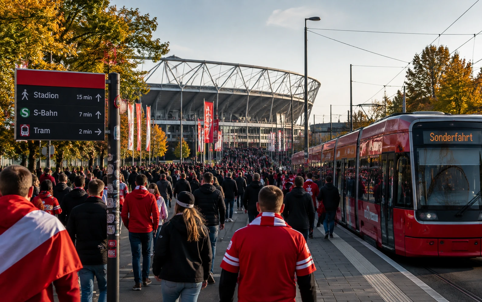 Supporters waiting at a Bundesliga stadium entrance